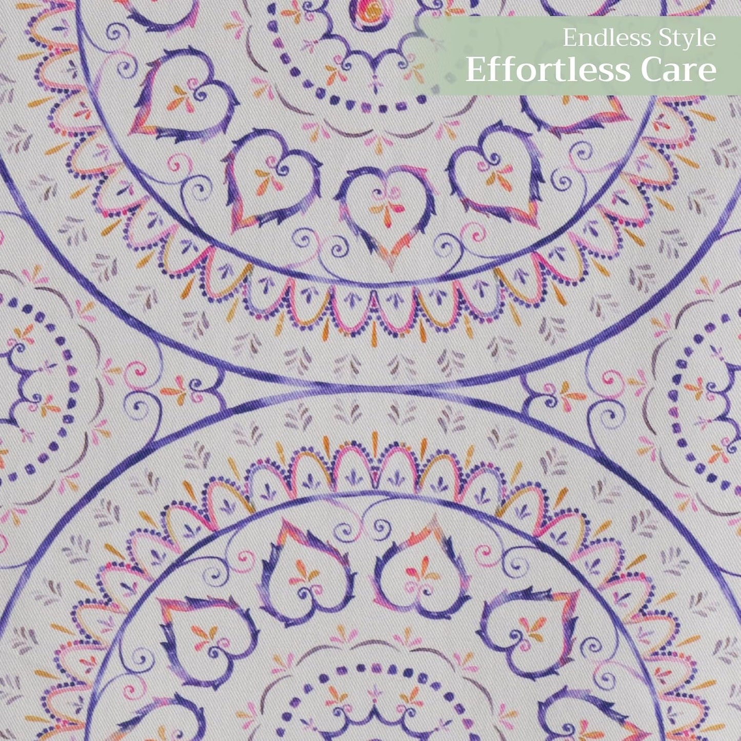 Maison d' Hermine Table Runner 100% Cotton Single Layer Table Runners 72 inches Long Decorative for Home Kitchen Dining Party Baby Shower Wedding Bridal Shower Spring Summer (Mandala, 14.50" x 72")