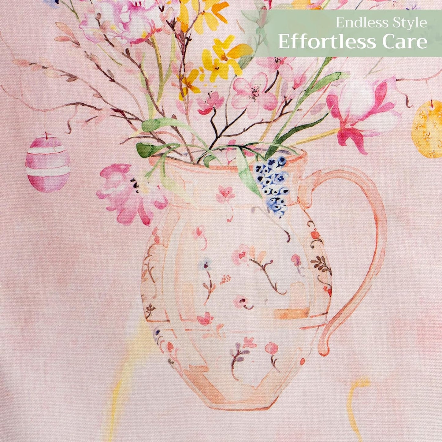 Maison d' Hermine Table Runner 100% Cotton Double Layer Table Runners 72 inches Long Decorative for Kitchen Dining Party Baby Shower Wedding Bridal Shower Spring Summer (Easter Zest, 14.50" x 72")