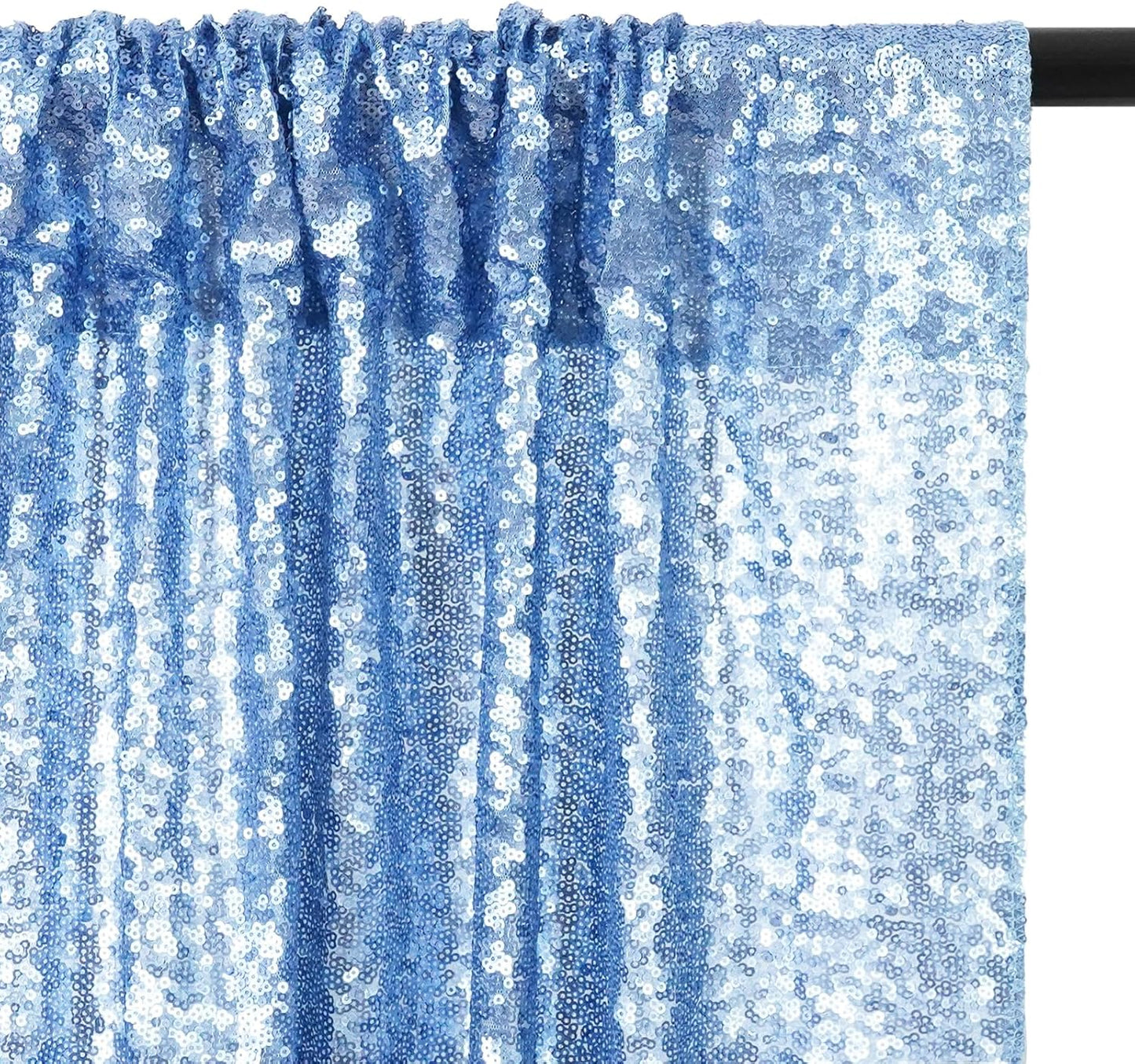 Eternal Beauty Baby Blue Sequin Backdrop, 20x10 Ft Glitter Background Curtains for Shimmer Photography Party Wedding Birthday Back Drop Decor