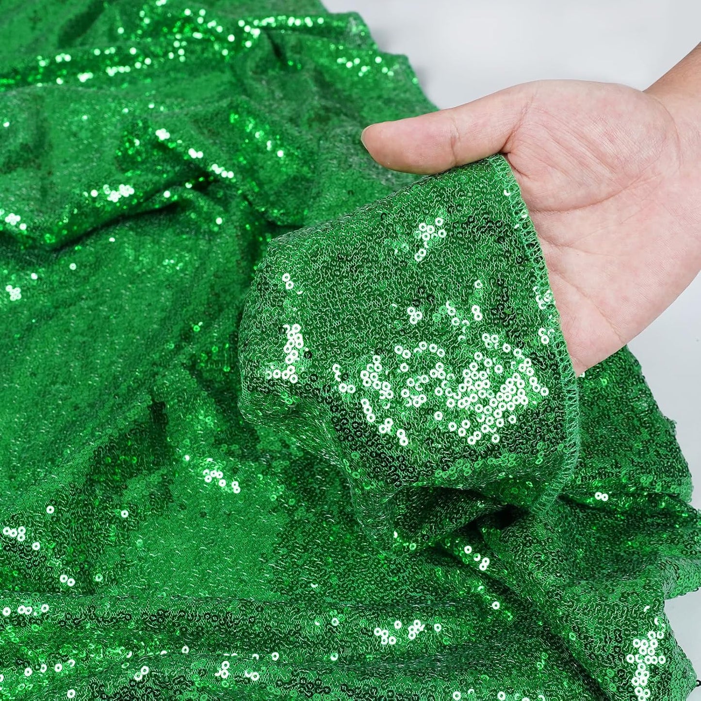 Poise3EHome 8FT x 10FT Green Sequin Photography Backdrop Curtain for Party Decoration, Green