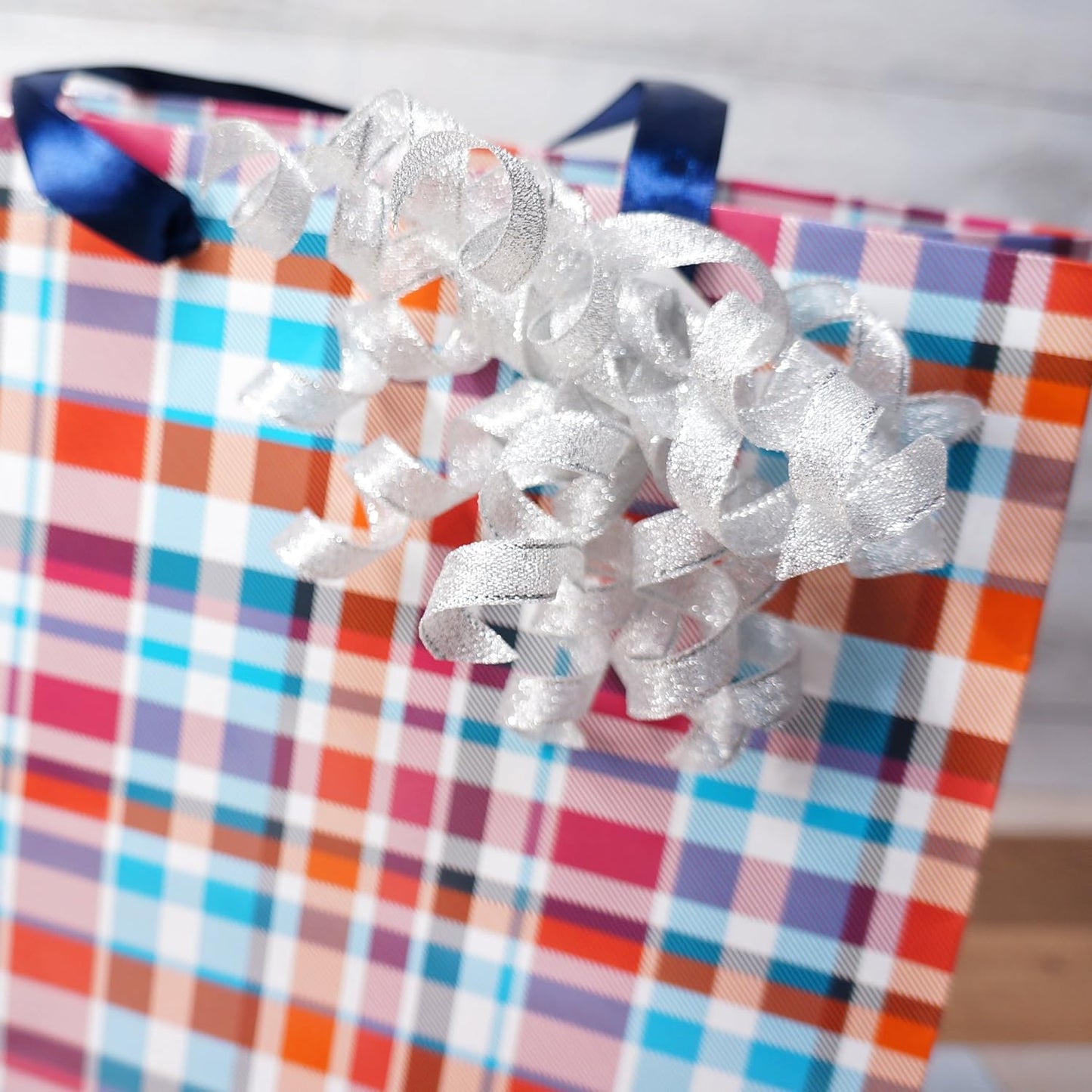 CT CRAFT LLC Silver Metallic Burst Curly Ribbon Bow 4" Wide x 6 Counts Gift Wrapping Pre-Tied Self-Adhesive Tab for Birthday Present Box Wine Bottle Baby Shower Party Christmas Hanukah