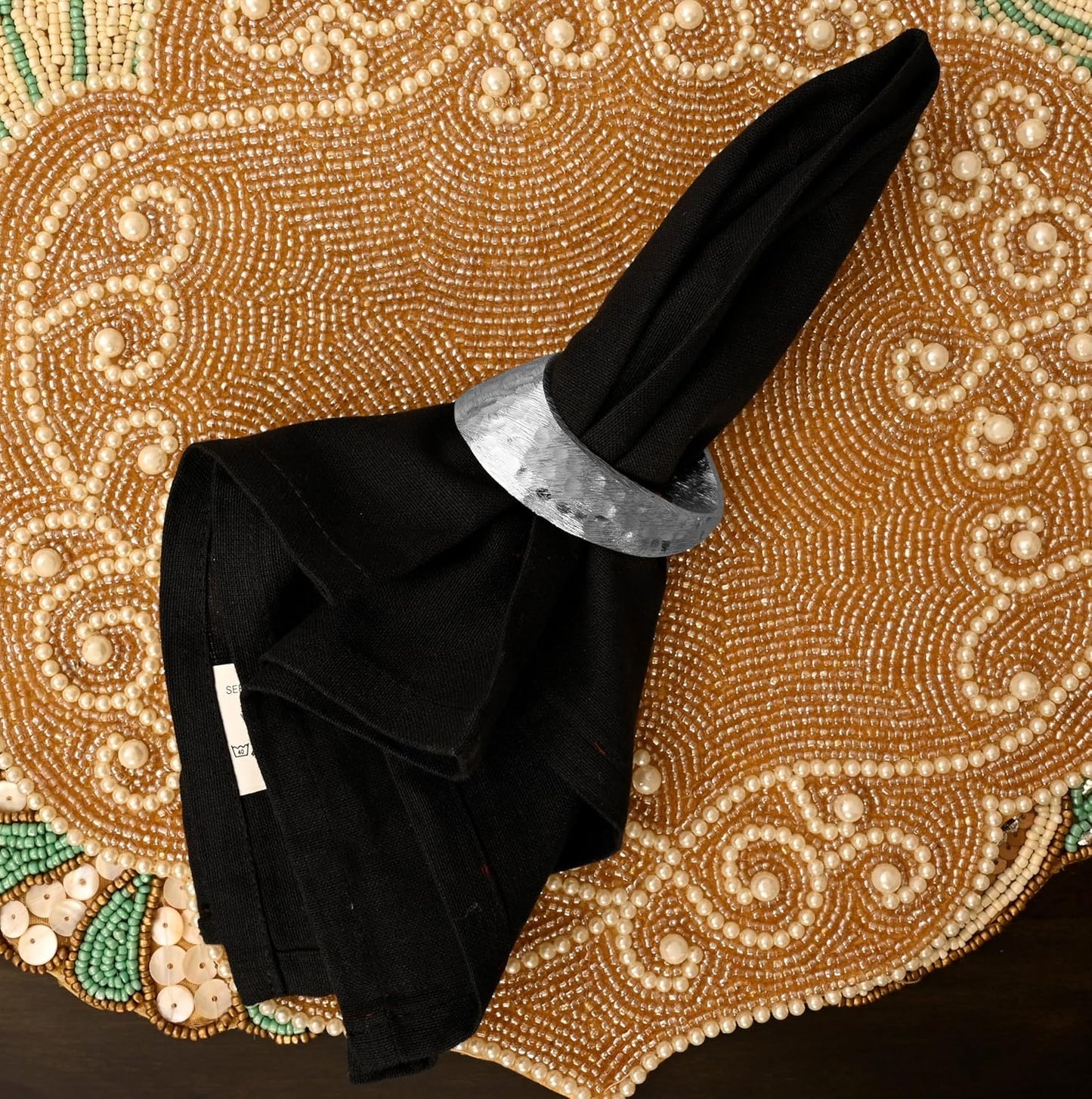 Metal Napkin Rings - Mobius Napkin Ring Loop Design - Napkin Ring Holder Set of 12 for Family Dinner, Party, Table, Decorations, Wedding, Banquet, Metallic Adornment (Silver) - CLEENTABLE