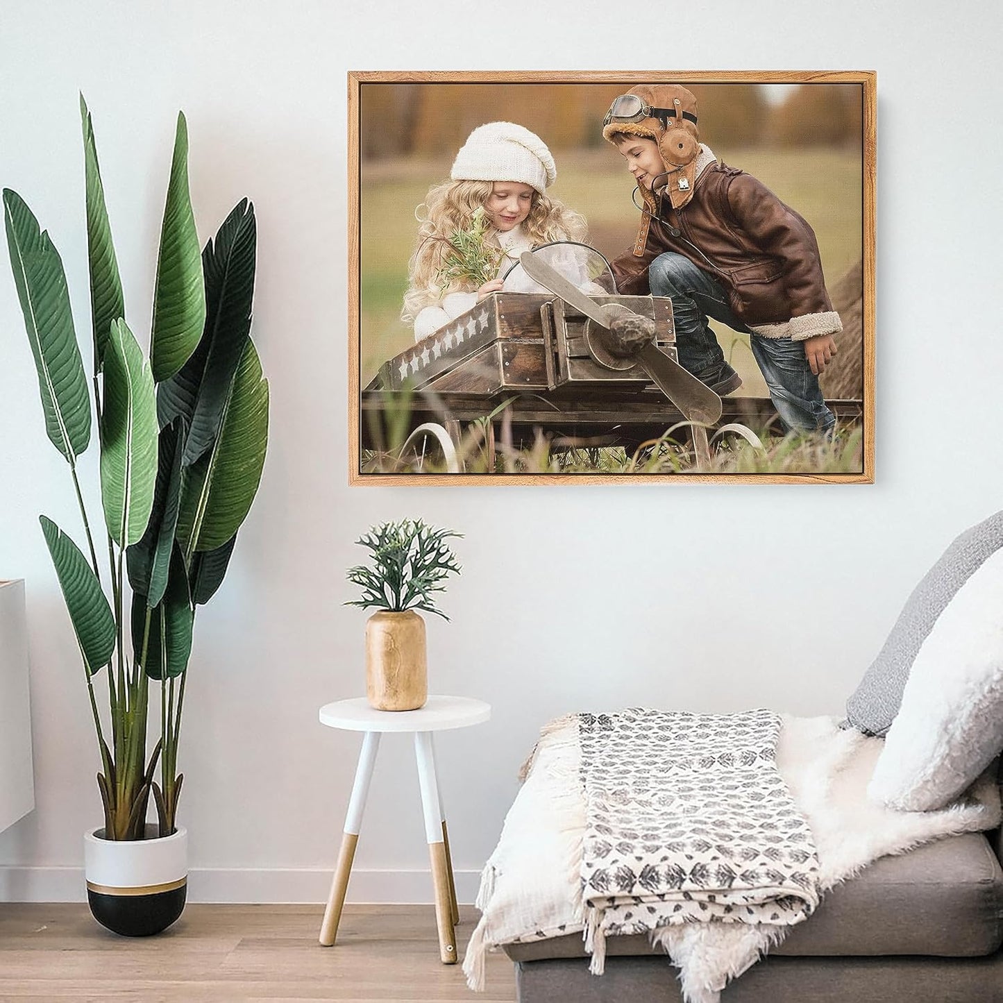 Personalized Custom Canvas Prints: Photo On Canvas (Light Brown, 16x16) Transform Your Photos into Stunning Framed Wall Art Digitally Printed Photo To Canvas Ideal for Home Decor, Gifts Keepsakes.
