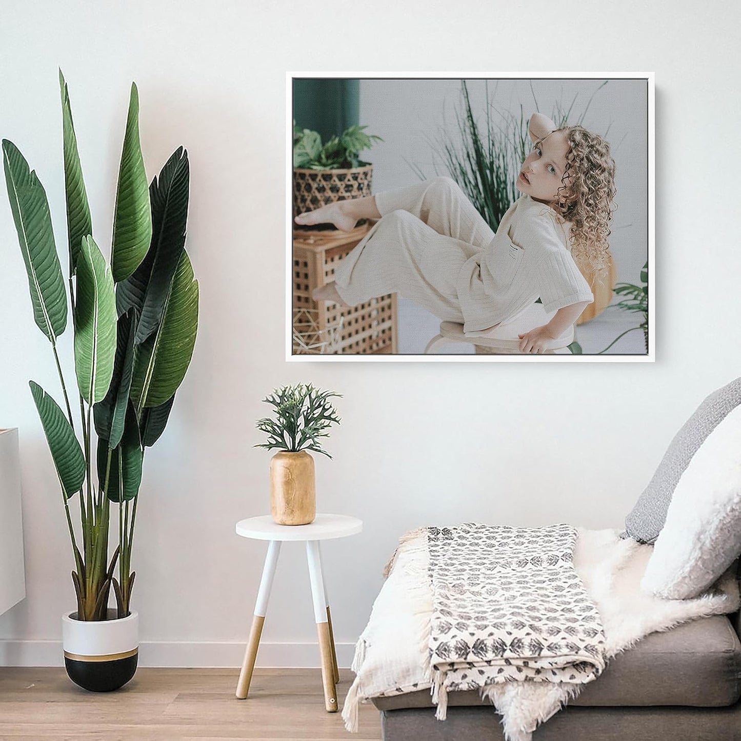Personalized Custom Canvas Prints: Photo On Canvas (White, 20X24) Transform Your Photos into Stunning Framed Wall Art Digitally Printed Photo To Canvas Ideal for Home Decor, Gifts Keepsakes.