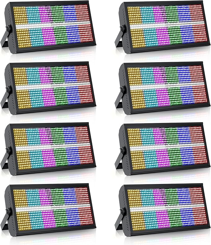 Led Wall Washer Light,200W Stage Lighting Bar Dj Light Bar Party Lights DJ Disco Lights Professional DMX Control Auto Play Sound Activated Strobe Lighting for Parties Church Wedding Club-8PC