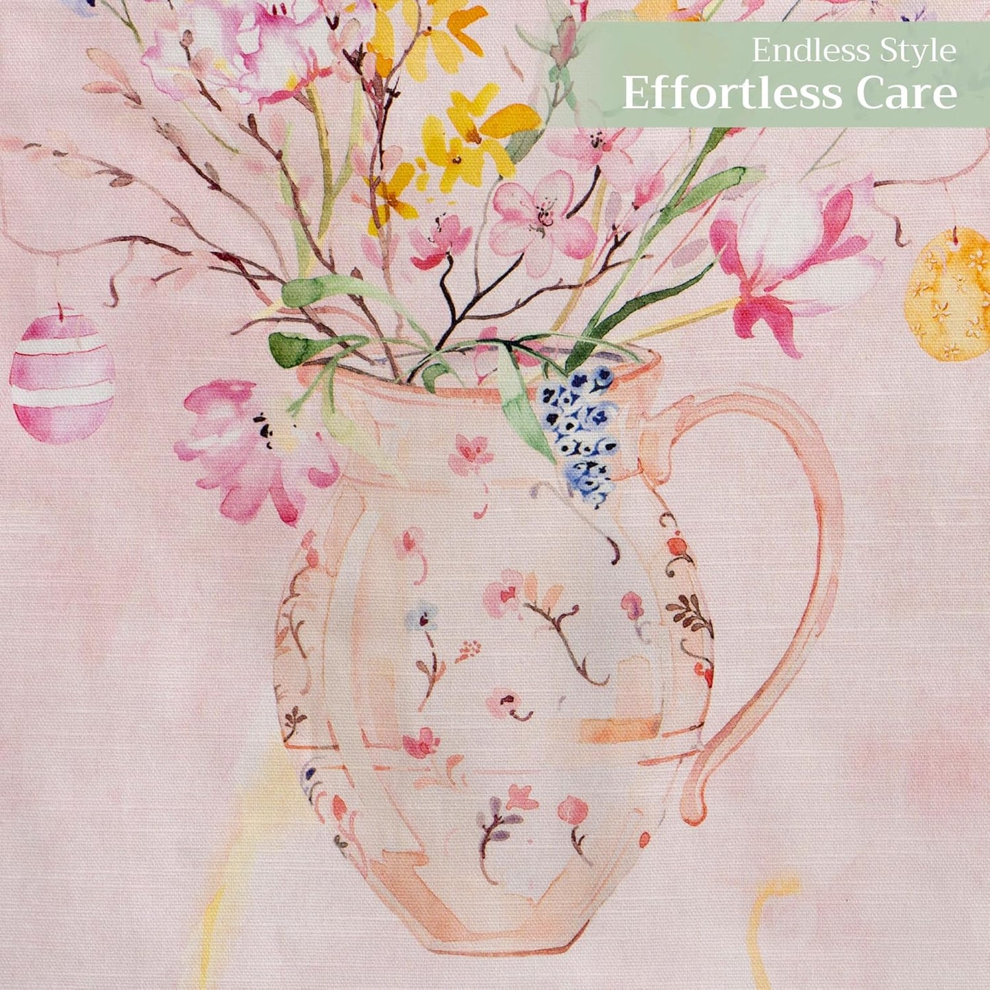 Maison d' Hermine Table Runner 100% Cotton Single Layer Table Runners 108 inches Long Decorative for Home Kitchen Dining Party Wedding Bridal Shower Spring Summer (Easter Zest, 14.50" x 108")