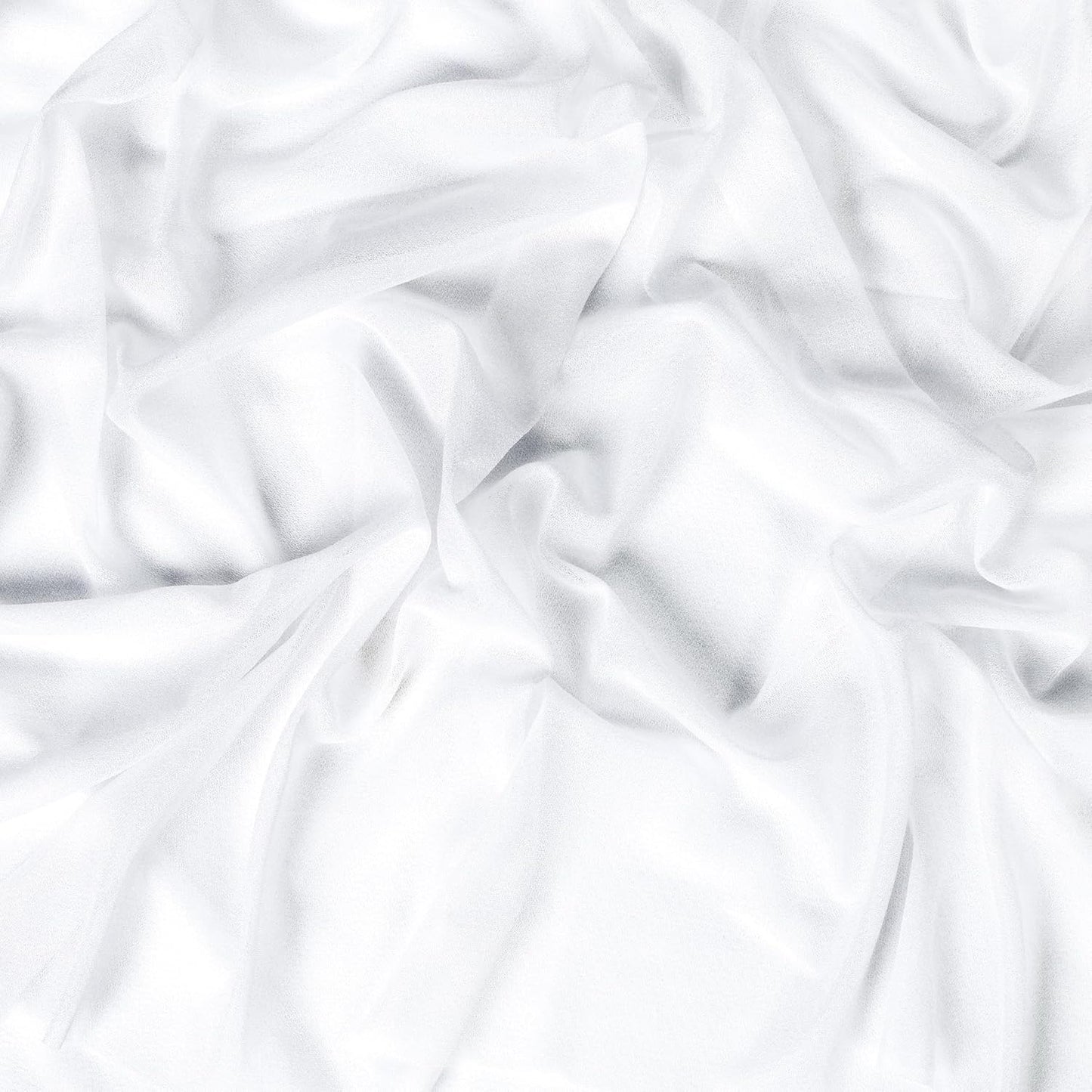 VDS Pack of 1 Panel (30 Inch X 40 Feet) Wedding Arch Draping Fabric Sheer Chiffon Fabric Drapery for Wedding Ceremony Reception Swag Backdrop Canopy Chuppah ARBO Altars Decoration (White)