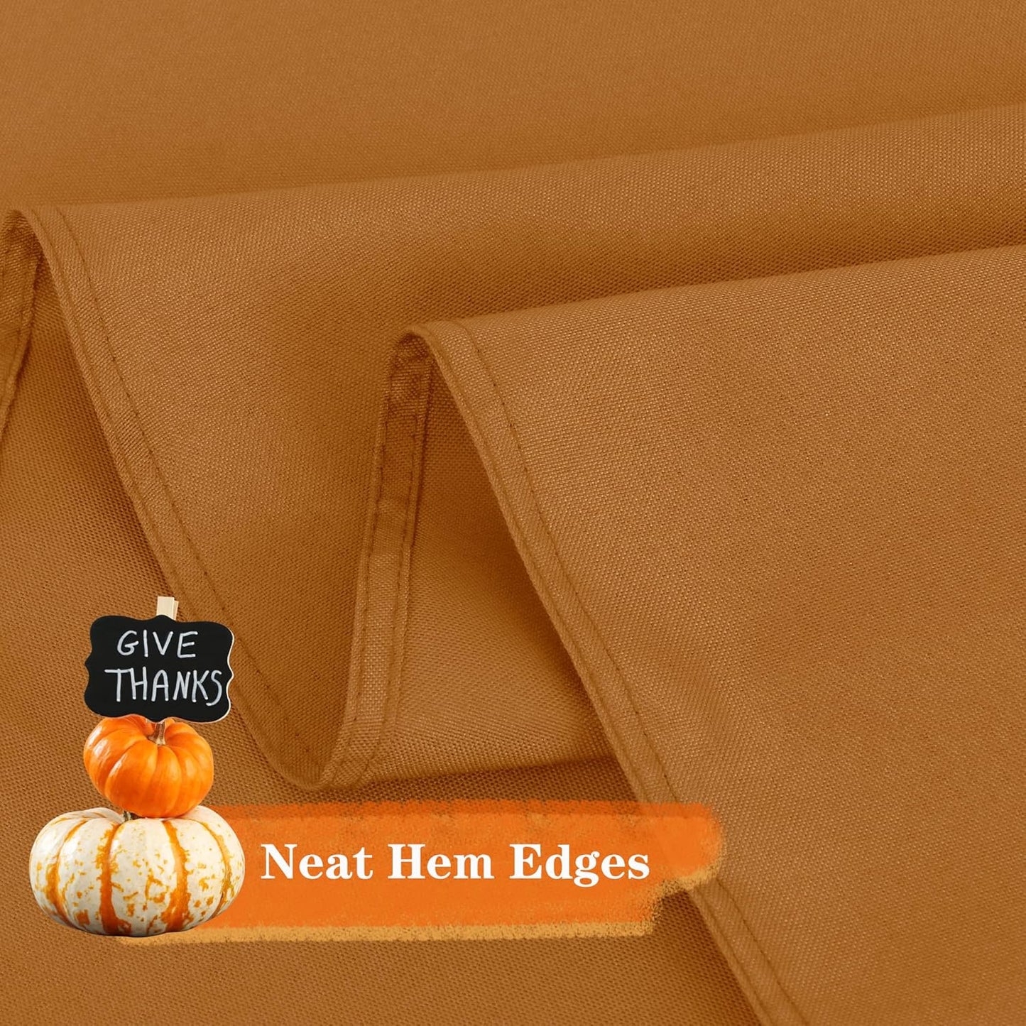 sancua Round Tablecloth 70 Inch(Fits 20-58 Inch Tables) - Water Resistant Spill Proof Washable Polyester Fall Table Cloth Decorative Fabric Table Cover for Dining Tables Thanksgiving Parties, Bronze