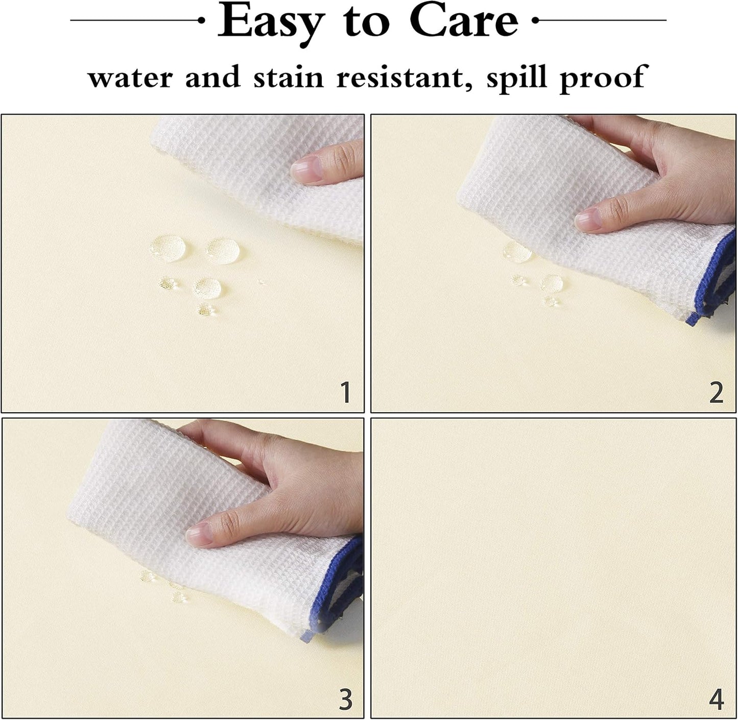 sancua Round Tablecloth - 120 Inch - Water Resistant Spill Proof Washable Polyester Table Cloth Decorative Fabric Table Cover for Dining Tables, Buffet Parties and Camping, Beige