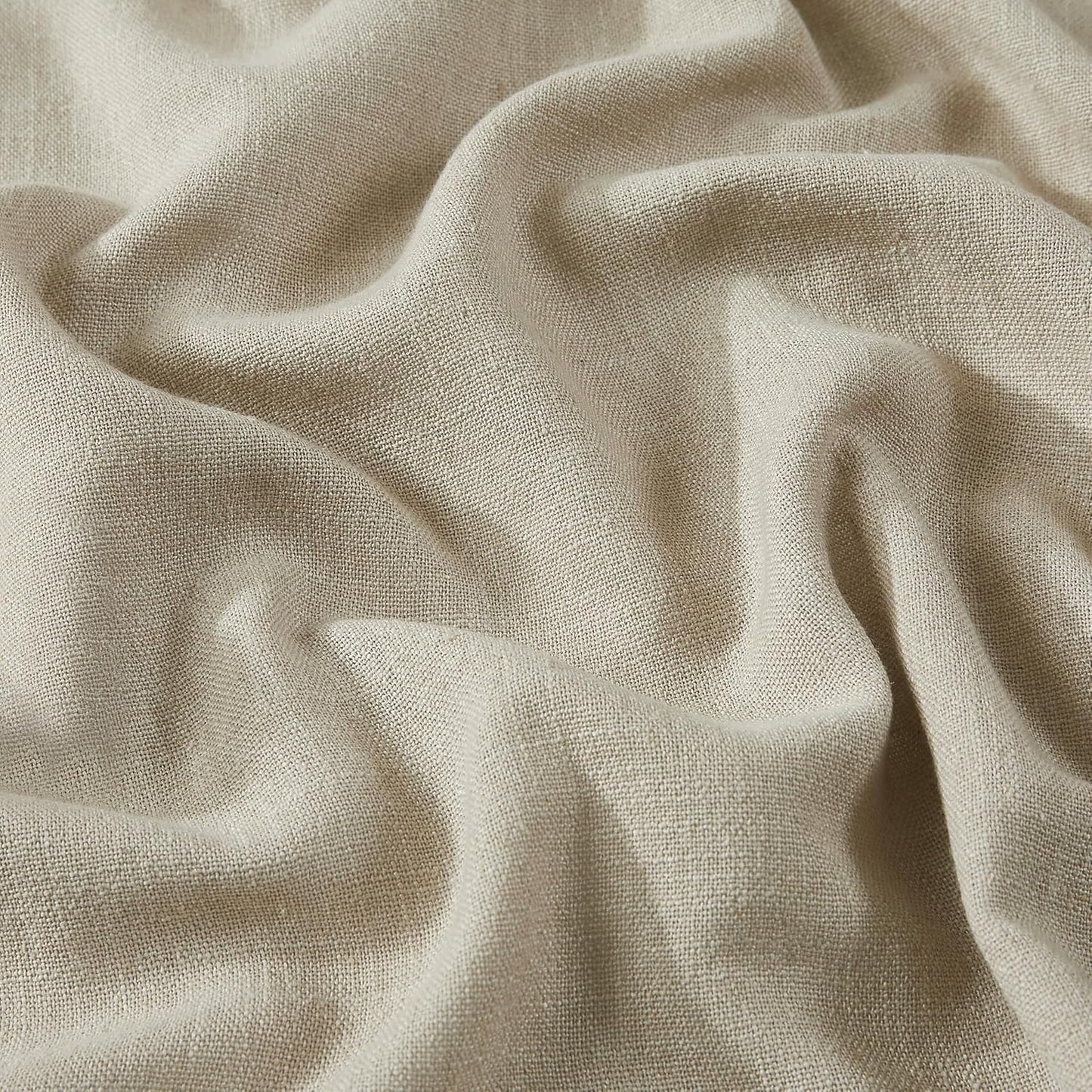 Vision Home Sand Pinch Pleated Semi Sheer Curtains Textured Linen Blended Light Filtering Window Curtains 112 inch for Living Room Bedroom Patio Pinch Pleat Drapes with Hooks 1 Panel 60" Wx112 L