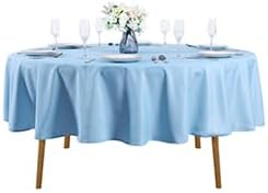 60 inch Round Tablecloth Washable Polyester Table Cloth Decorative Table Cover for Wedding Party Dining Banquet（60 inch,Blue Mist）