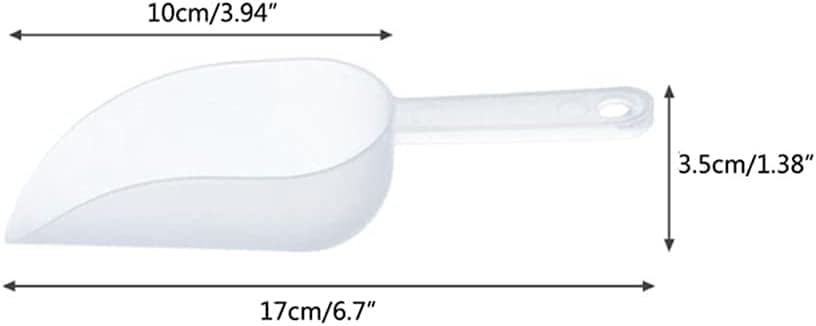 1PC White Ice Scoop Plastic Ice Shovel Measuring Scoops Multifunctional Ice Tray Shovel Flour Candy Grains Dessert Scoopers for Ice Cream Tools, 17x3.5x10cm
