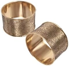 Gorgeous Beautifully Handcrafted Floral Large Size Gold Color Party Dining Table Napkin Holders (Set of 12)