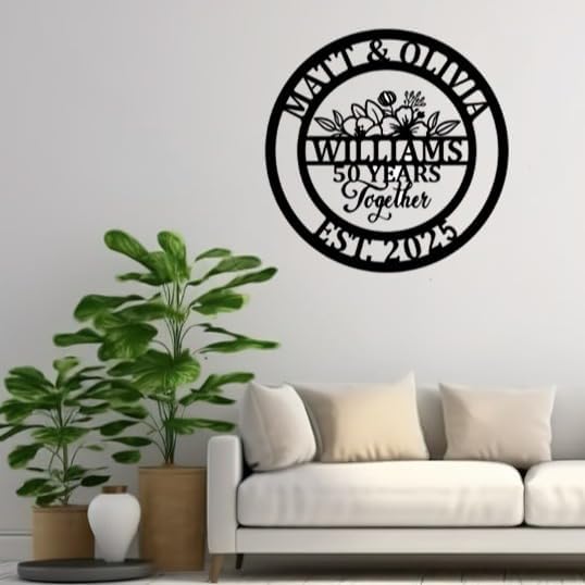 NAZENTI Personalized Metal Sign Wedding Gift For Couple, Wedding Gift, Family Name Sign, Outdoor Name, Anniversary, Home Decor, Front Door