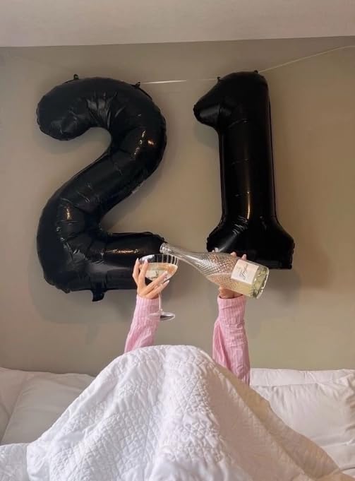 Black Number 17 Birthday Balloon 40 Inch, 17 71 Party Celebration Decorations Supplies, Mylar Foil Numbers Balloons for 17 71 Wedding Anniversary