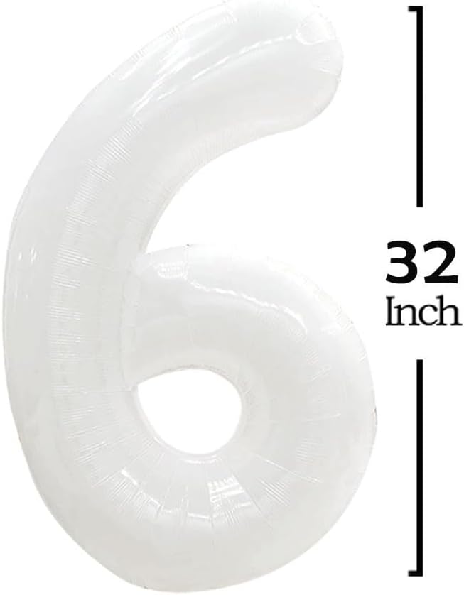GOER 2026 Foil Number Balloons for 2026 New Year Eve Festival Party Supplies Graduation Decorations (White,32 Inch)