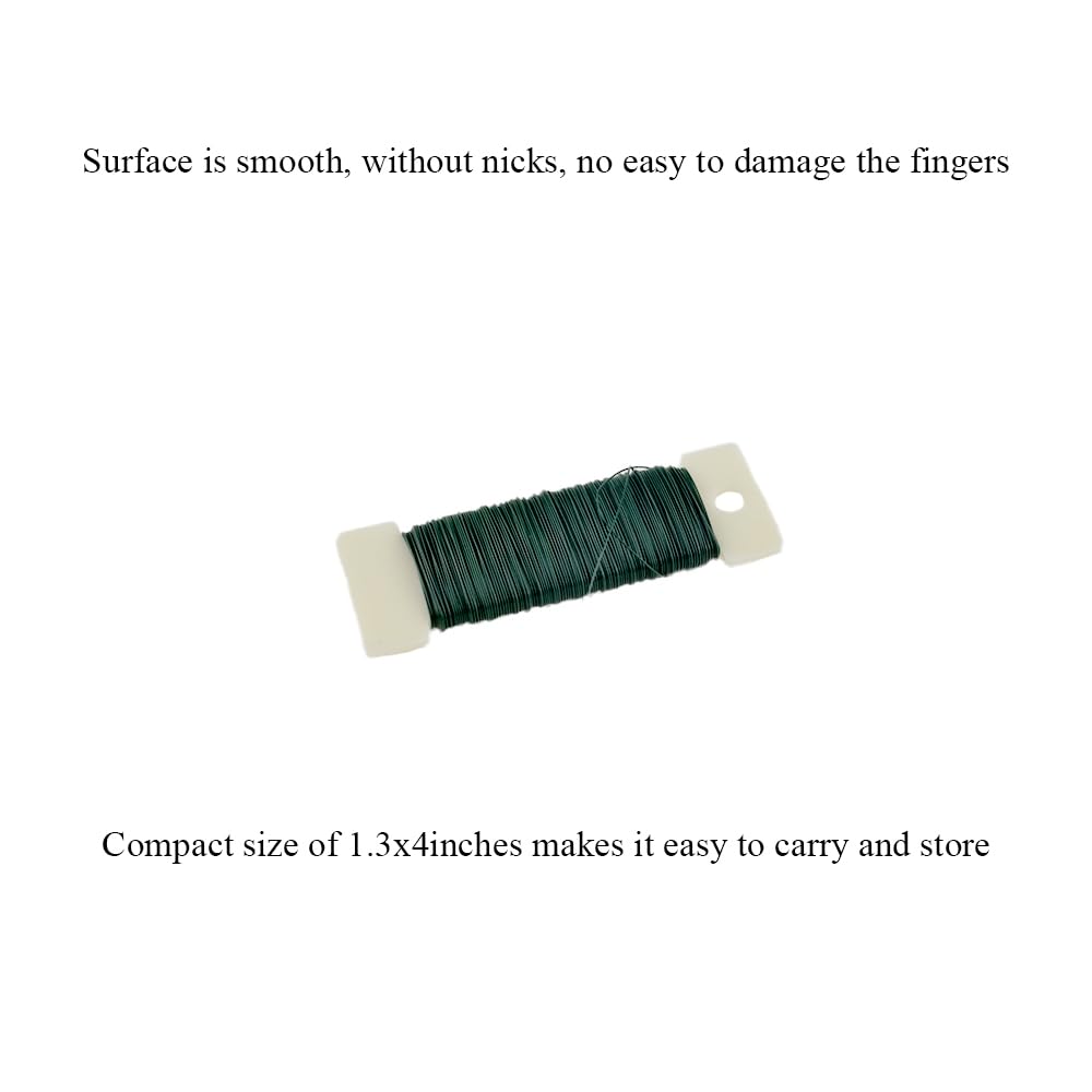 HAHIYO 26Gauge Green Wire - 1Rolls, 38yards (115feet) Flexible Floral Wire for Crafts, Christmas Wreaths, Tree & Flower Arrangement, Wedding DIY
