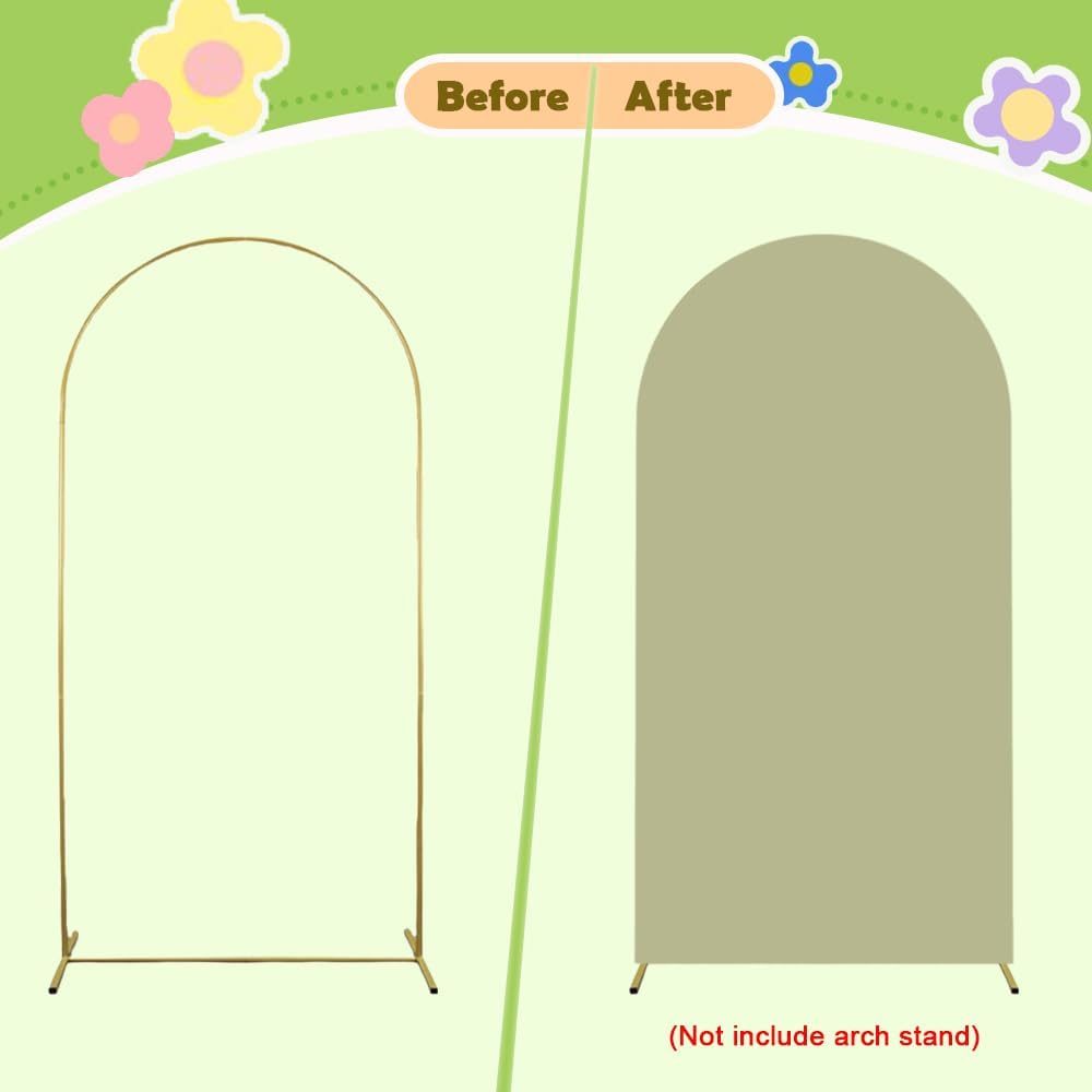 Sage Green Arch Cover 7.2 ft Arch-Backdrop-Cover Wedding Arched Stand Covers Spandex Arch Covers Stretchy Backdrop for Half Round Frame Green Back Drop Cover for Baby Shower Party Decorations
