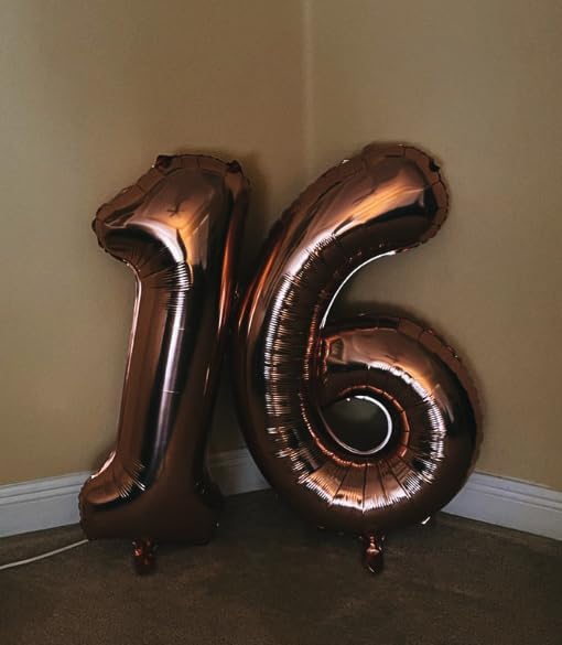 Coffee Brown 40 Inch Mylar Foil Number 6 Balloon, Birthday Digital Balloons for 6 16 Boy Girl Party Decorations Supplies,Dark Brown Big Helium Balloon Numbers for 26 36 46 60 Men Women Anniversary