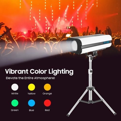 350W Stage Spotlight with Tripod, Professional Follow Light with 6 Colors & 3 Color Temperatures (5600K、6000K、3200K), Theater Lights DJ Lighting for Wedding Party, DJ Show, Theater (350, Watts)