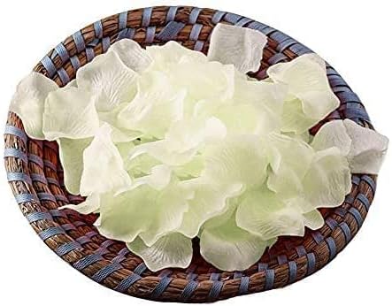 ocharzy 1000pcs Rose Petals Artificial Silk Flower Rose Petals for Wedding Decorations,Romantic Night,Valentine's Day, Parties,Events(Separated, Cream White)