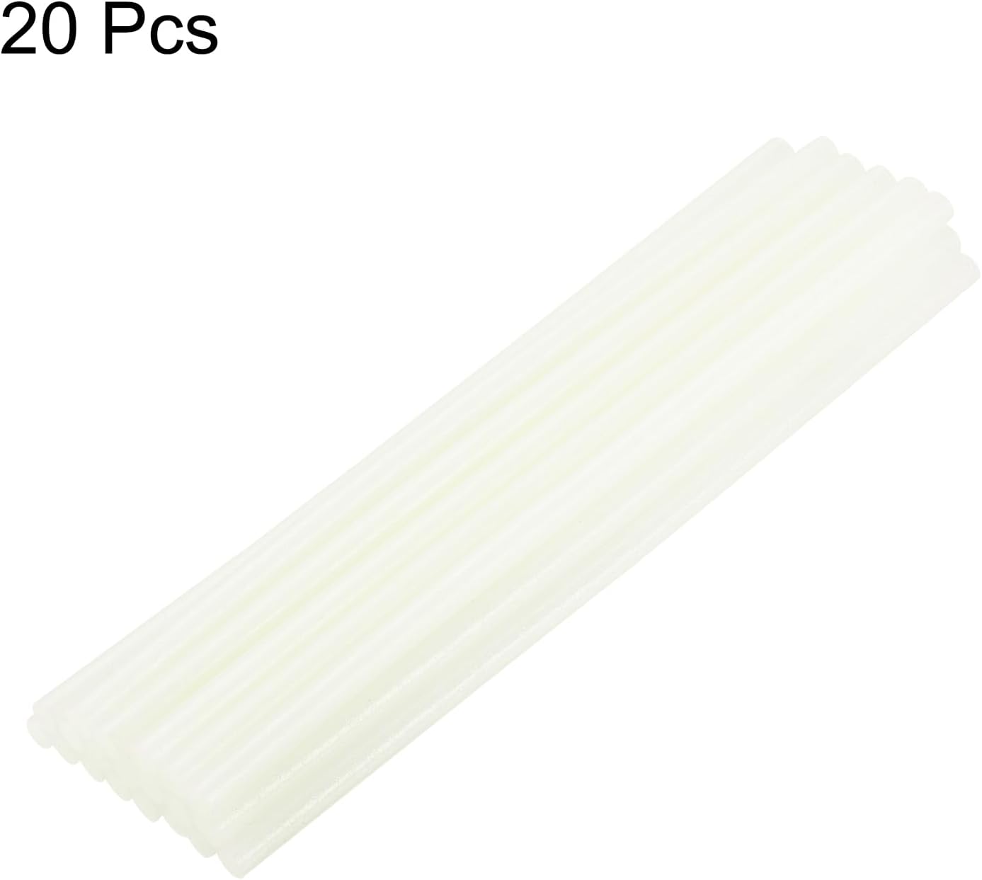 uxcell 20pcs Hot Glue Sticks for Glue Gun 7mm/0.27-inch x 8-inch Mini Hot Melt Adhesive Glue Stick Glitter White