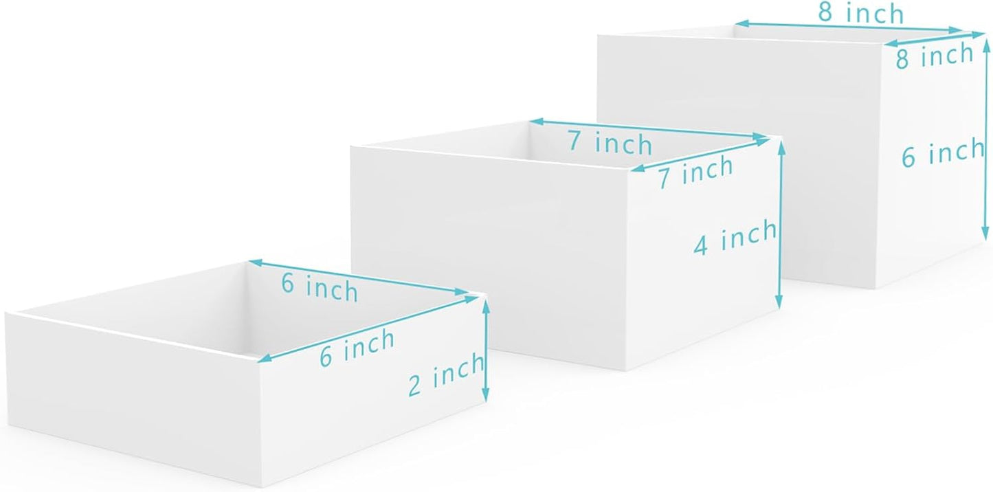 Buffet Risers, Food Risers for Buffet Table, Display Stand Shelf for Catering Dessert Collectibles Jewelry Figures Show, Acrylic Cube Display Nesting Risers with Hollow Bottoms, 6 Pcs