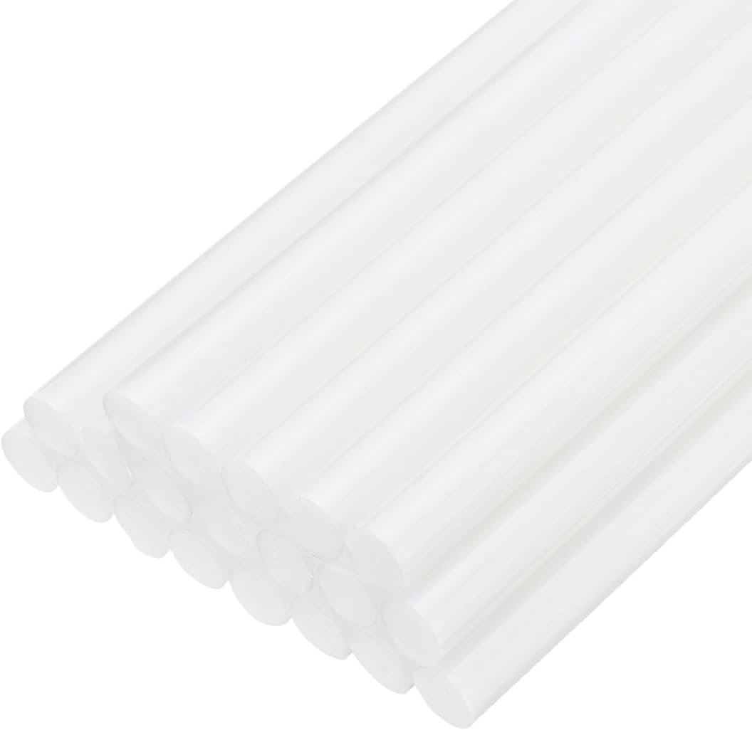 uxcell 20pcs Hot Glue Sticks for Glue Gun 7mm/0.28-inch x 10-inch Mini Hot Melt Adhesive Glue Stick White