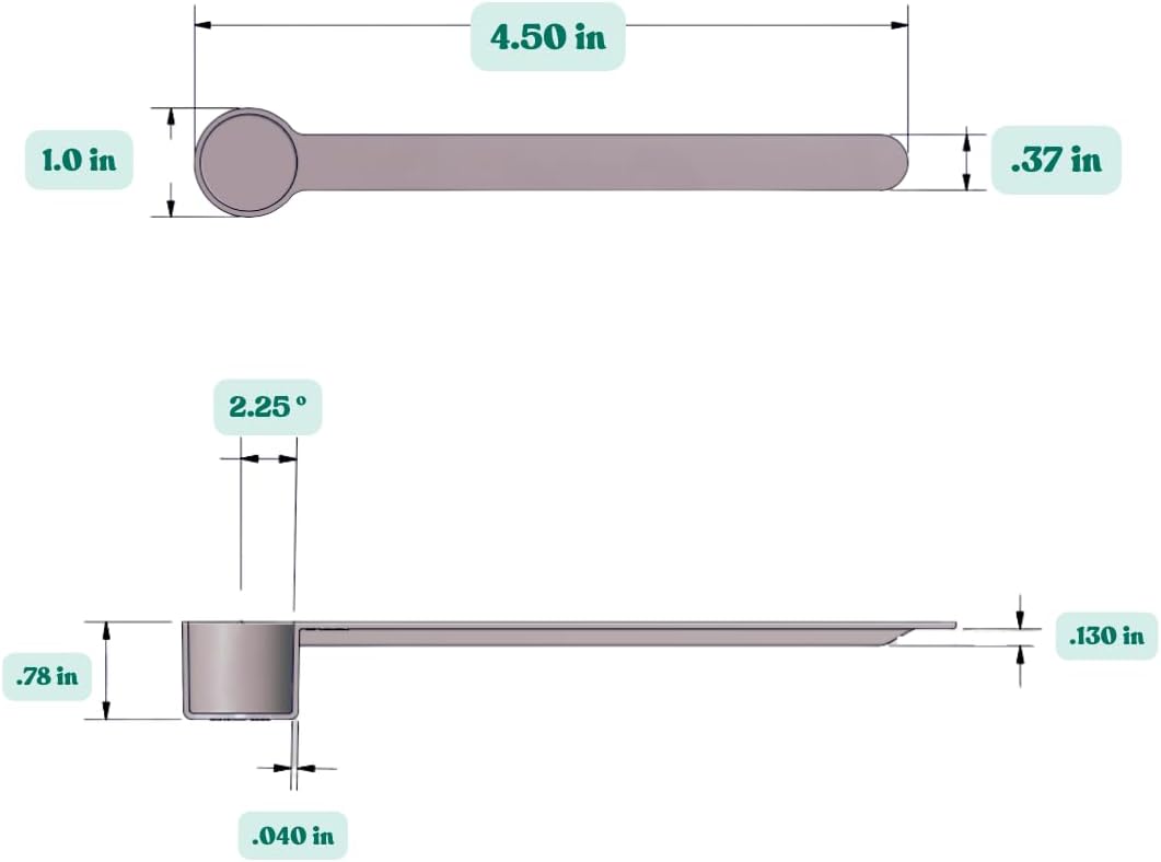 1/2 Tablespoon (1.5 Teaspoon | 7.5 mL) Long Handle Scoop for Measuring Coffee, Grains, Protein, Spices and Other Dry Goods (Pack of 10)