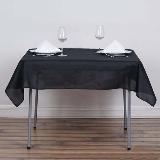 Efavormart 54x54 Black Wholesale Linens Seamless Polyester Square Linen Tablecloth for Wedding Banquet Party Restaurant