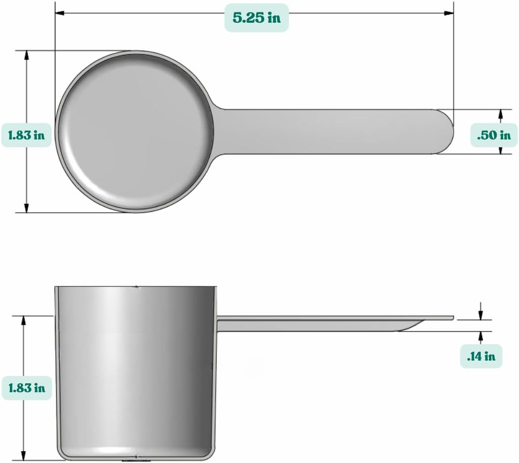 67 mL (67 CC | 2.27 Oz.) Long Handle Scoop for Measuring Coffee, Pet Food, Grains, Protein, Spices and Other Dry Goods (Pack of 25)