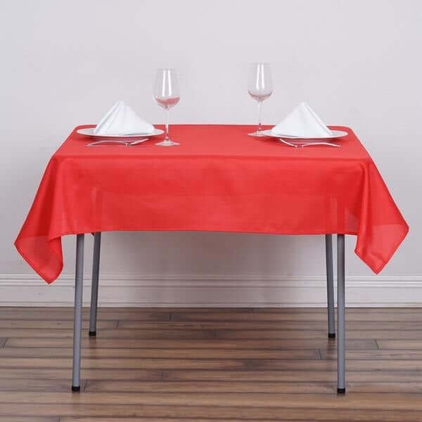 Efavormart 54x54 RED Wholesale Linens Seamless Polyester Square Linen Tablecloth for Wedding Banquet Party Restaurant