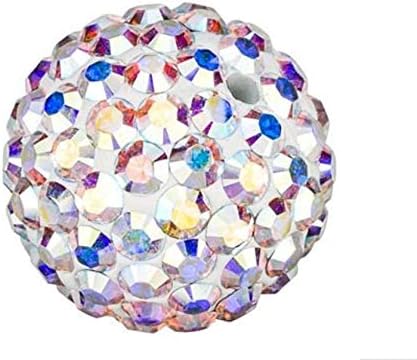 50pcs Adabele Grade A Suncatcher Crystal Rhinestone Pave Loose Beads 12mm Clear AB Polymer Clay Disco Ball Spacers Compatible with Shamballa All Craft Jewelry Making DB12-2