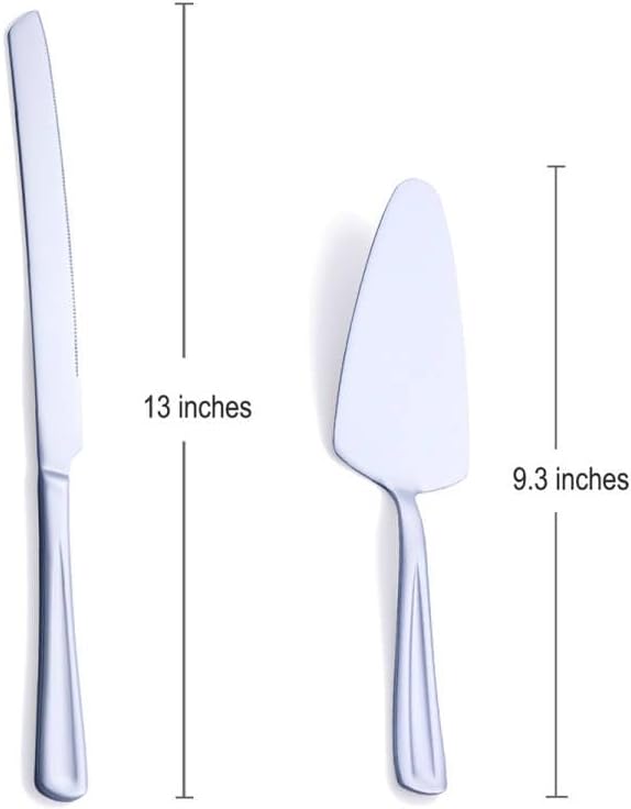 GoGeiLi Cake Knife and Server Set, Stainless Steel Cake Cutter Set for Wedding, Birthday, Parties