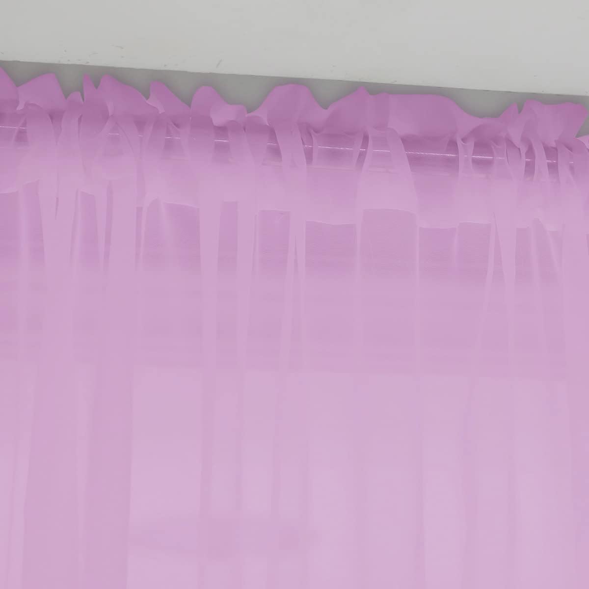 Window Pink Sheer Curtains 90 Inches Long 2 Panels Sheer Curtain Basic Rod Pocket Panel for Bedroom Children Living Room Yard Kitchen (Pink, 52" W x 90" L | 2 pcs)