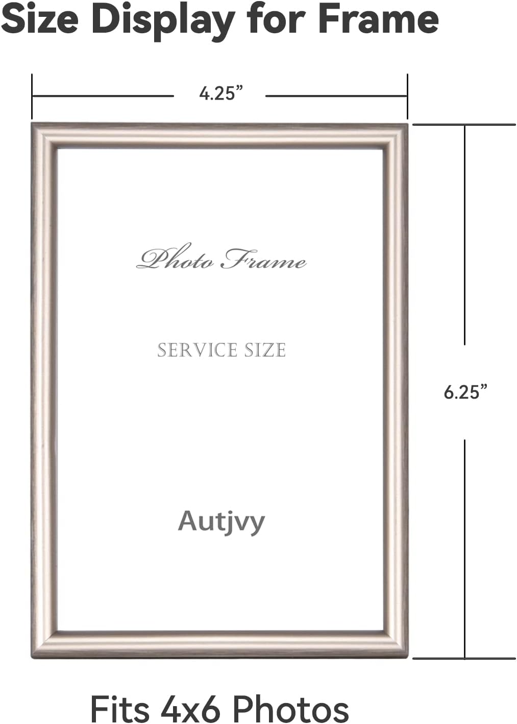 4x6 Picture Frame Champagne Brushed Modern Simple Thin Aluminum Metal Photo Frame with HD Real Glass, Display for Tabletop and Wall Collage. (2 Pack)