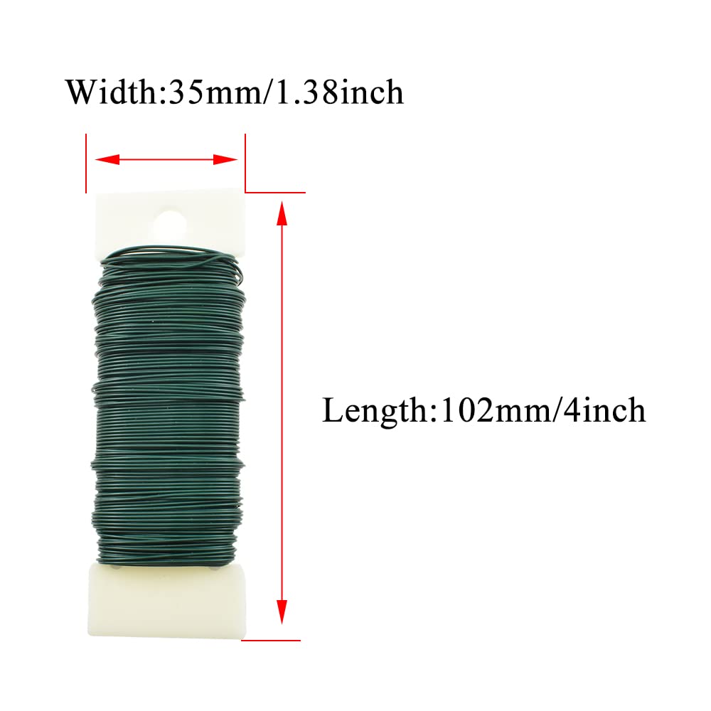 HAHIYO 22Gauge Green Flexible Metal Floral Wire - 3 Rolls Total 115 Yards (345 Feet) for Crafts, Christmas Wreaths, Tree & Flower Arrangement
