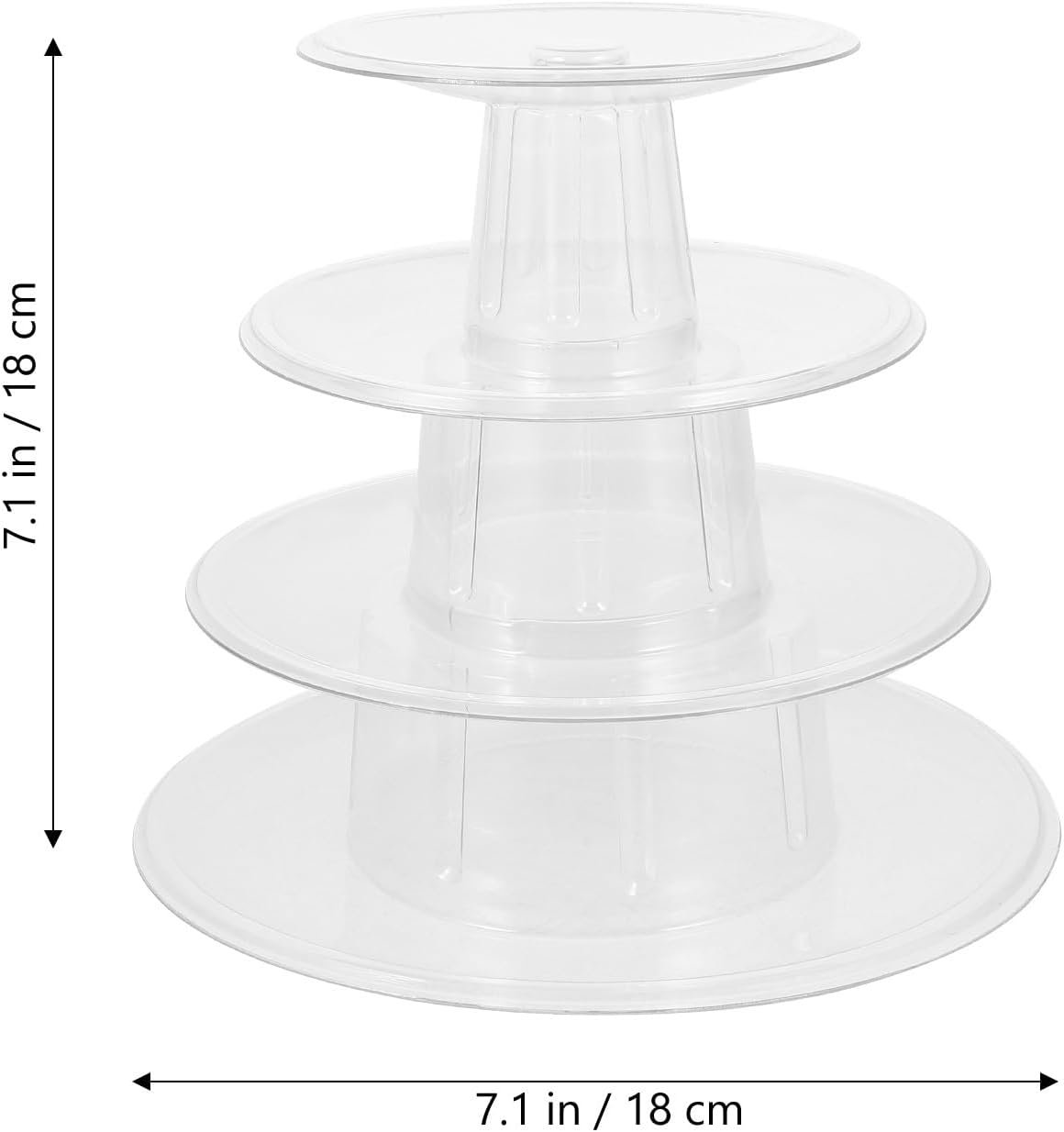 DOITOOL Macaron Tower Stand 4 Tier Transparent Plastic Round Macaron Tower Display Stand for French Macarons Cupcake Cake Holder Platter for Shower, Birthday, Wedding Party Decor