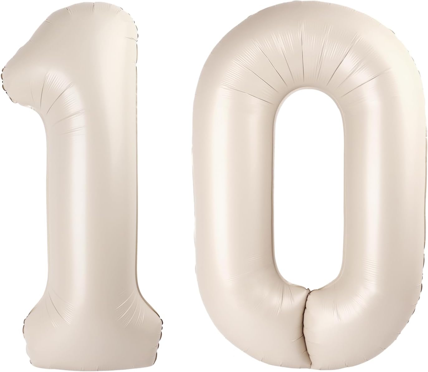 Cream White 40 Inch 10 100 Number Balloons, 10 100 Decorations for 10 100 Birthday, Foil Giant Birthday Graduations Anniversary Party Balloons