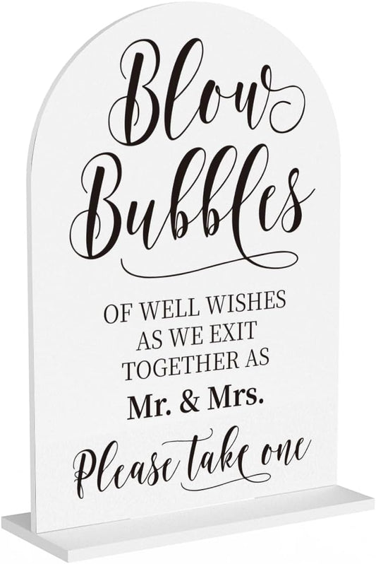 Wedding Blow Bubbles Sign, Blow Bubbles Desk Decor, Wedding Ceremony Party Reception Table Desk Acrylic Decor