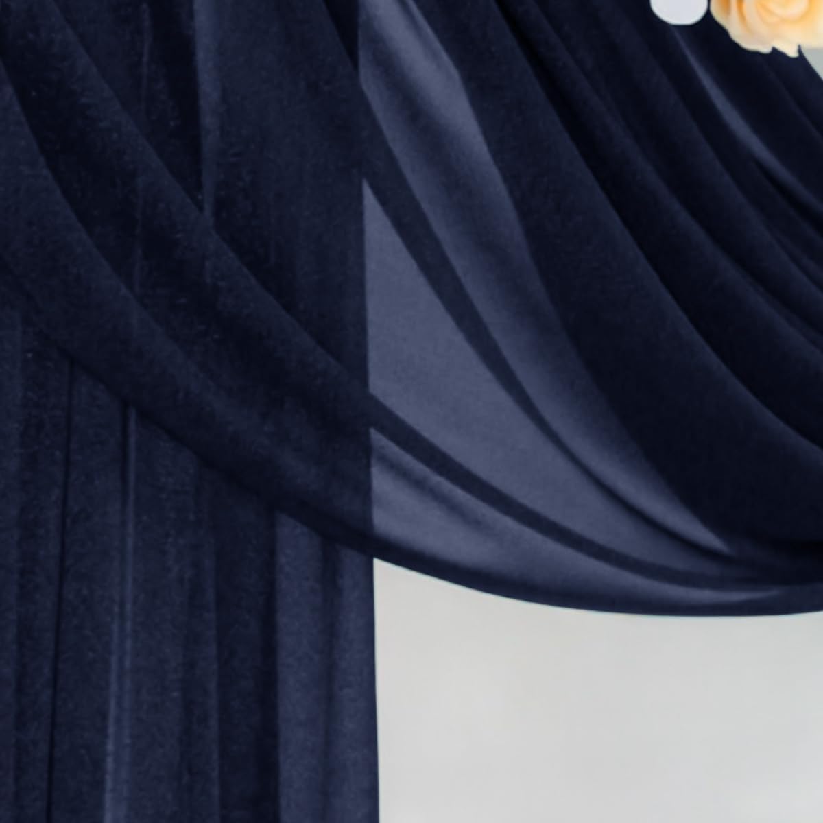 Navy Blue Wedding Arch Draping Fabric 29" x 20 FT Navy Wedding Drapes for Backdrop Sheer Curtains Drapes for Romantic Bridal Baby Shower Ceremony Birthday Party Fall Outdoor Events