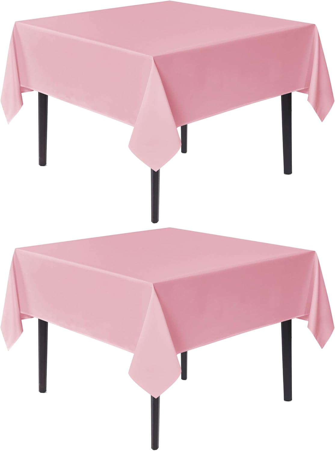 sancua Square Tablecloths 85x85 Inch, 2 Pack - Pink Fabric Table Cloth for Square or Round Tables, Washable Polyester Table Cover for Outdoor Party, Birthday, Buffet, Resturant