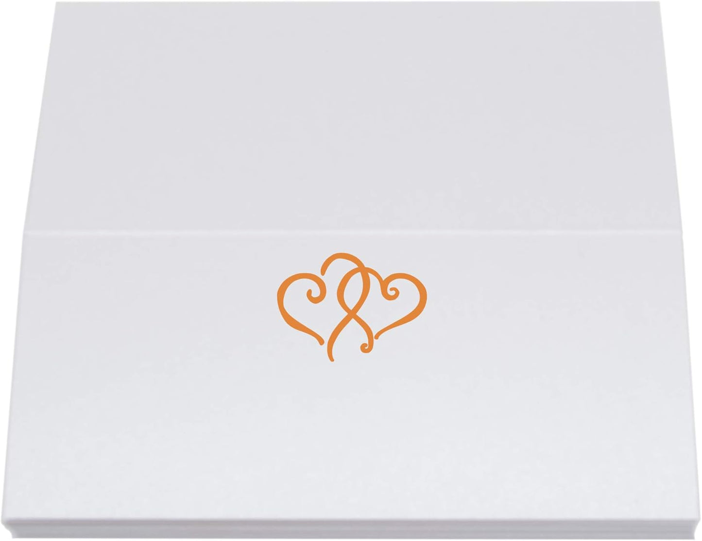Linked Hearts Place Cards, Orange (Choose Color), Set of 150, Pre-cut and Scored - Wedding, Party, Dinner, and Special Events - Made in the USA
