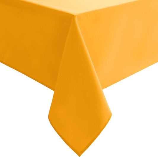 Hiasan Orange Yellow Rectangle Tablecloth - Waterproof Washable Fabric Table Cloth for Dining Party and Outdoor Use, 70 x 90 Inch