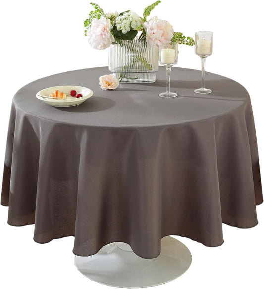 Craft And Party Round Tablecloth, 60 Inch Charcoal Tablecloth, Polyester Fabric Washable Table Cloth for Home, Party, Wedding or Restaurant Use.