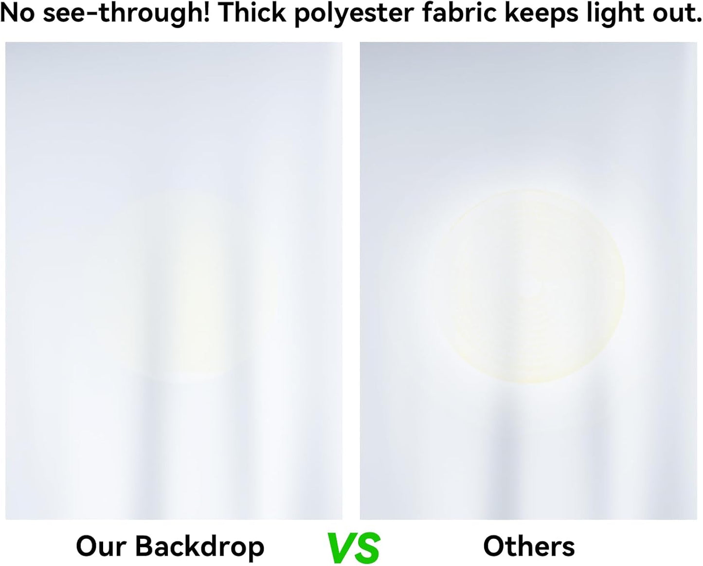 8X10 FT White Backdrop, 100% Polyester Photography Background Curtain Screen, Foldable White Screen Washable for Professional Photoshoot Portraits Party Video Studio