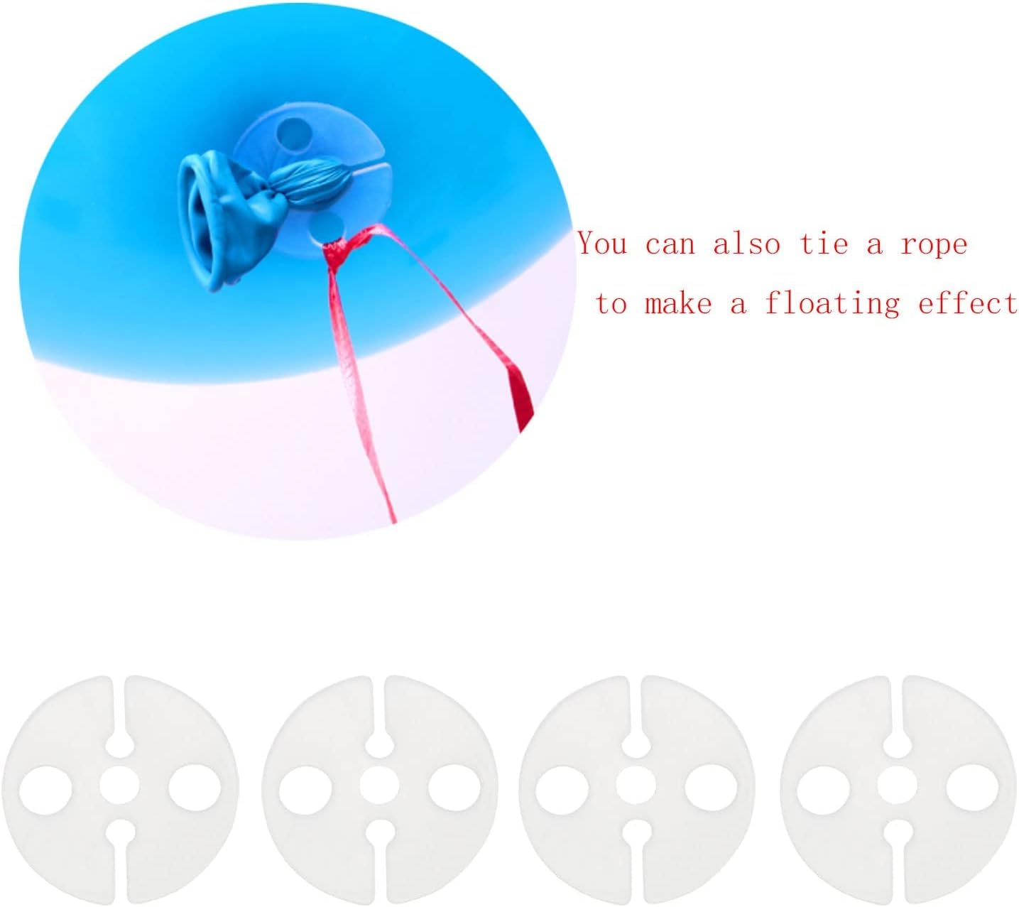 Balloon Clips DGBRSM 50pcs White Round Plastic Balloon Clips Wedding Party Christmas Birthday Accessories for Quick Knotting (23x2mm)