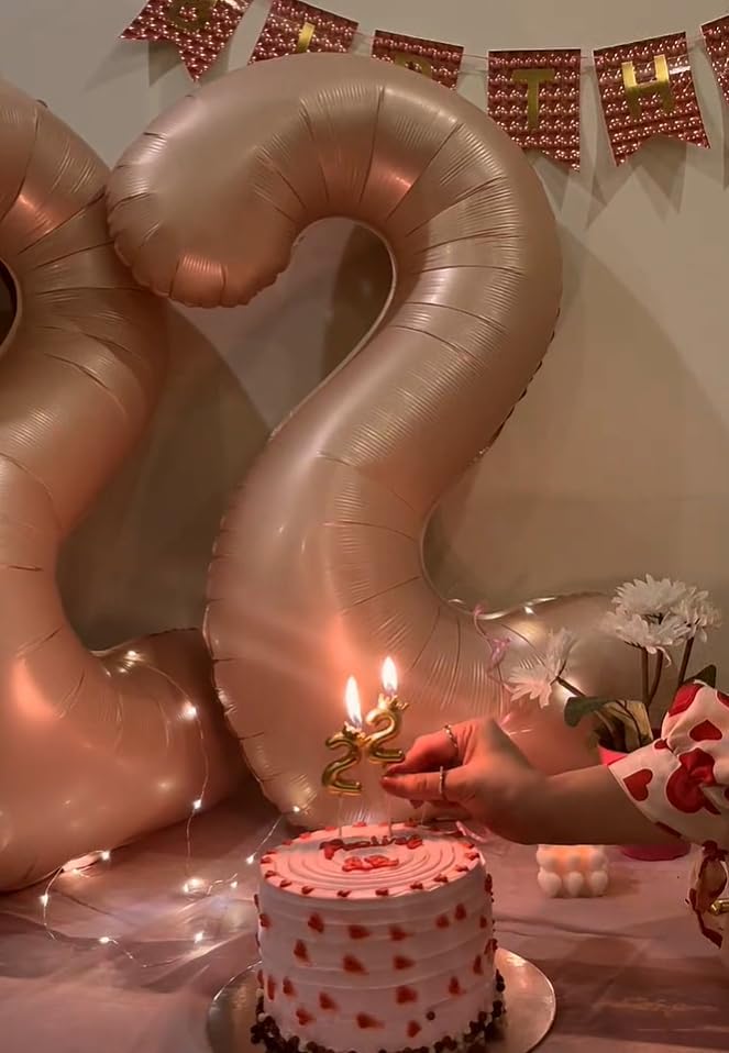 Big 40 Inch Light Brown 2 Number Balloon Birthday Decoration, 2026 Light Brown Number 2 Helium Balloons 12 20 22 23 24 26 28 32 42 Celebration, Boy Girl Baby Anniversary Party Graduations Supplies