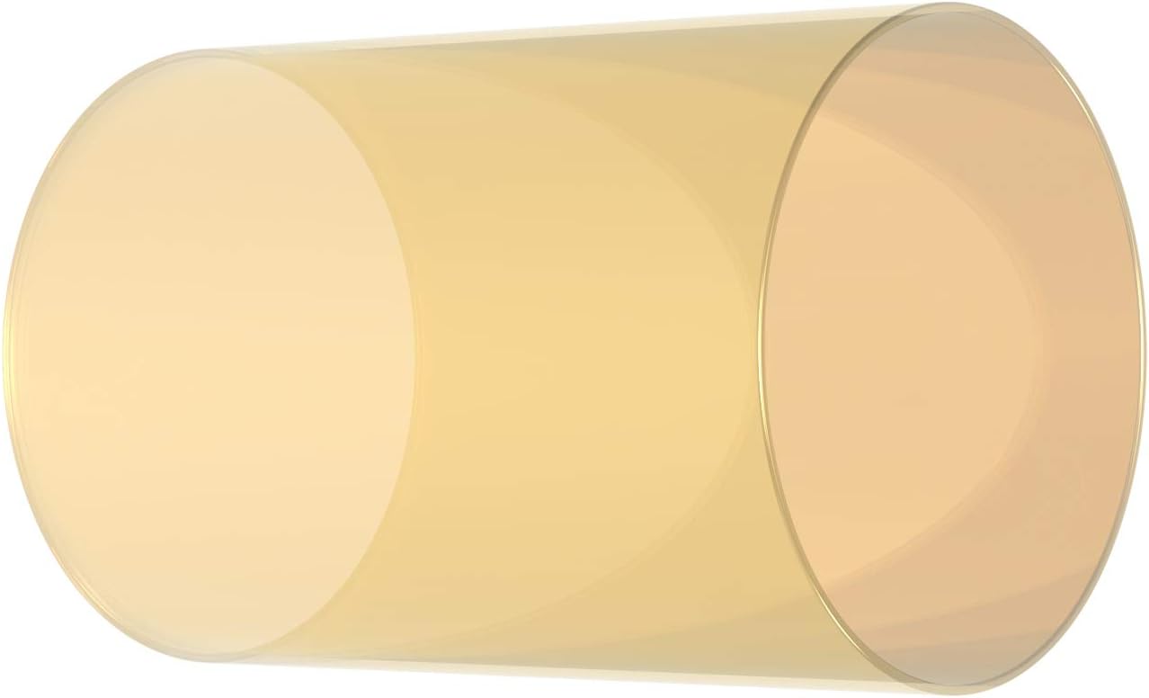 Electroplated Glass Hurricane Mirror Effect Cylinder Candle Holder Bottomless Glass Sleeve Lamp Shade Replacement (Gold,3.5X4)