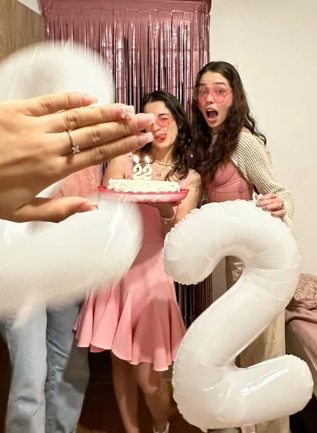 White 40 Inch Big Number Balloon Birthday Decoration, Number 2 Helium Balloon 12 20 22 23 24 26 2025 New Years Celebration, Boy Girl Baby Anniversary Party Graduations Supplies Decorations